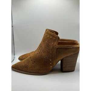 Gibson Latimer 'Nora' Cognac Leather Studded Booties Size 6.5M Boots Suede